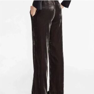 Ann Taylor Factory Brown Velvet Wide Leg Pants
